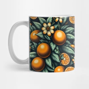 Orange Floral Illustration Mug